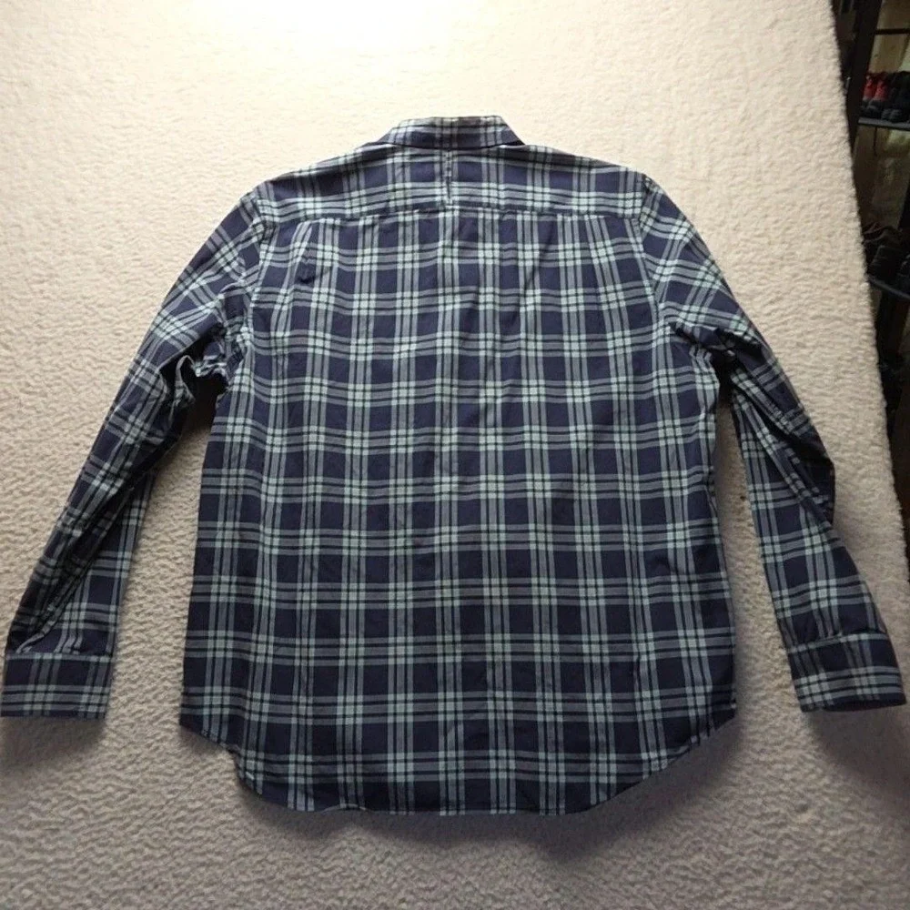 Banana Republic Shirt Mens XL Blue Plaid Long Sleeve Camden Fit Button-Up Casual